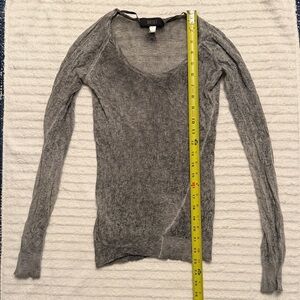 Diesel Gray Lightweight Scoop Neck Knit Sweater